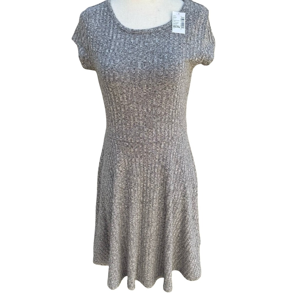 The Childrens Place Ribbed Marl Skater Dress Lattice Back Jr XXL Womens S NEW